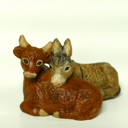 Ane et boeuf (crèche 9 cm)