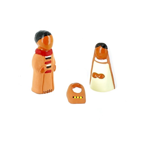 CRECHE - Coffret Sainte Famille 3 pièces - Santons en terre cuite (6cm) N°53 de Crèches