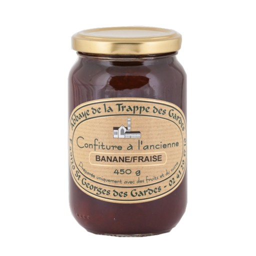Confiture à l'ancienne de banane et fraise de l'Abbaye ND des Gardes