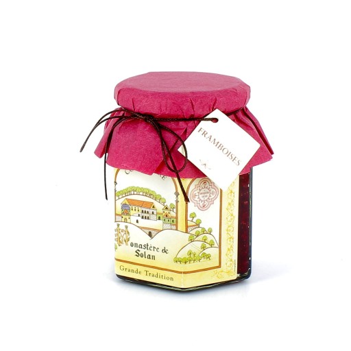 Confiture de framboises bio produite par le Monastère de Solan