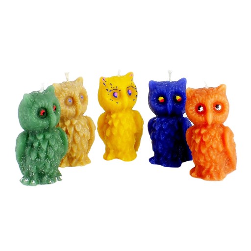Bougie chouette colorée pure cire d'abeille N°12 de Bougies