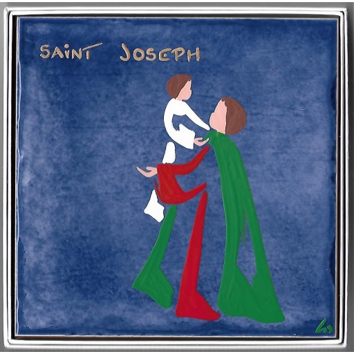 Céramique de Saint Joseph avec l'Enfant Jésus dans ses bras de Les Saints-Patrons