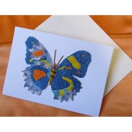 Carte brodée "Papillon"