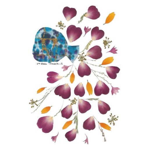 carte fleurs naturelles séchées, un vase de coeurs de Carterie