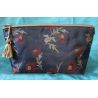 Trousse doublée \\"Fleurs au vent\\" Bleu et rouge de Trousses & Accessoires