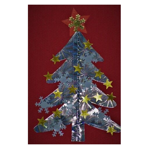 Carte sapins argentés de Cartes de fin d'année