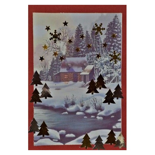 Carte paysage hivernal de Cartes de fin d'année