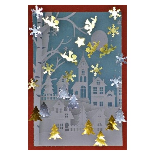 Carte paysage hivernal de Cartes de fin d'année