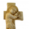 Enfant-Jésus sur croix patiné de Statues & Statuettes