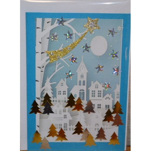 Carte paysage hivernal de Cartes de fin d'année