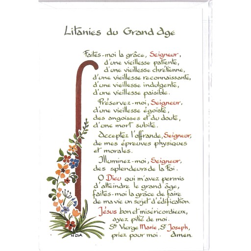 Carte Prière - PC337 - Litanies du grand âge 