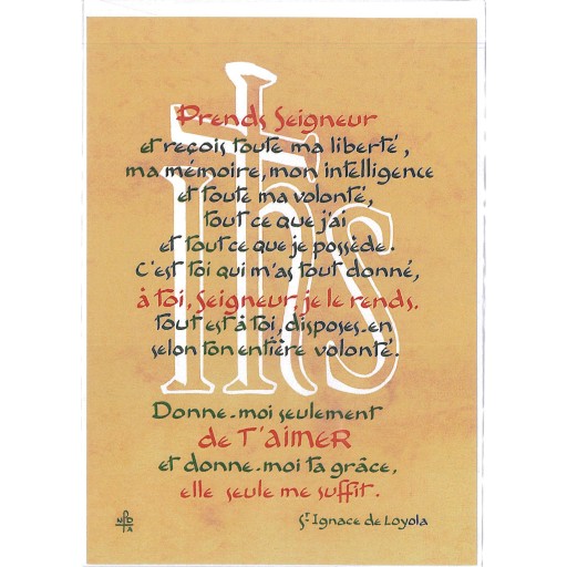 Carte Prière - SP910 - Prends Seigneur... 