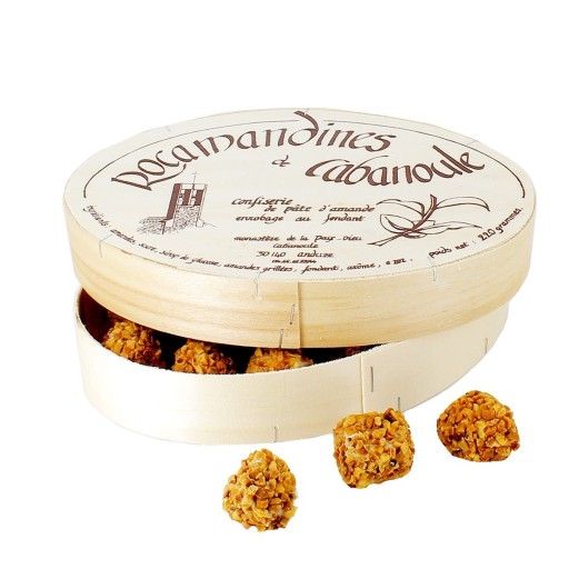 Rocamandines Pâte d'Amande enrobage Fondant - Boîte en Bois - 220 g 