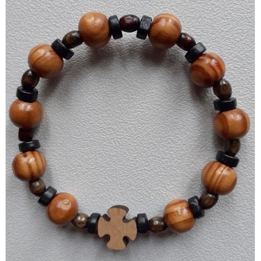Bracelet dizainier élastique tout en bois - Produit monastique Carmélites de Montmartre