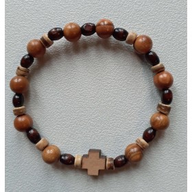 Bracelet dizainier élastique bois perles olivier – Artisanat monastique Carmélites de Montmartre