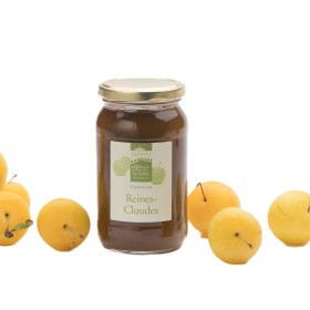 Confiture de reines-claudes, cuite à l'ancienne dans un chaudron en cuivre