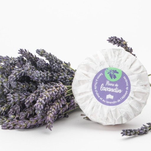 Savon extra doux aux fleurs de lavandin enrichi à l'huile d'olive de l'Abbaye, 150g