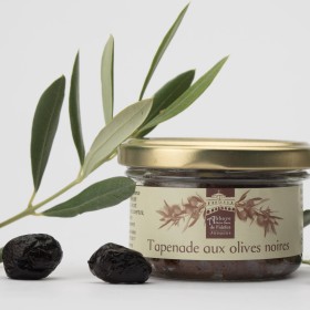 Tapenade noire confectionnée par les ateliers de l'Abbaye de Jouques, 84g