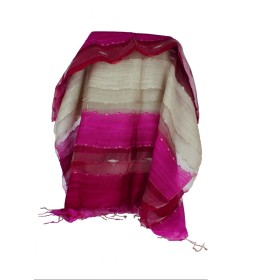 Châle Indien Rose Fushia | ANANDA MATHA (Monastère) - Kerala en Inde