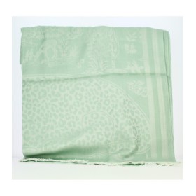 Châle Indien Vert et Beige | ANANDA MATHA (Monastère) - Kerala en Inde