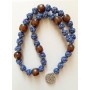 bleu perles marron